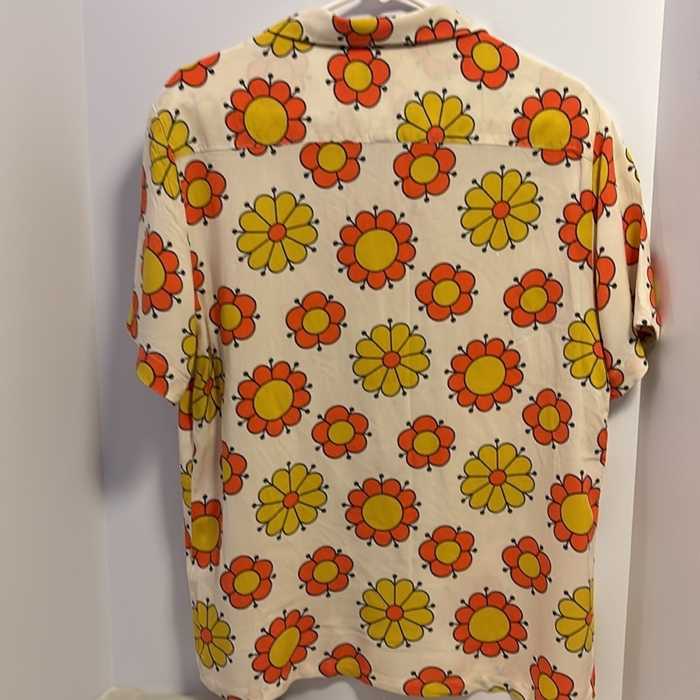DENIM & FLOWER…BY RICKY SINGH…SIZE LARGE…FUN RETRO BLOUSE 100% VISCOSE - Picture 4 of 4